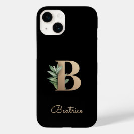 Elegant Botanische monogram Gold Letter B Case-Mate iPhone 14 Hoesje
