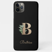 Elegant Botanische monogram Gold Letter B Case-Mate iPhone Case (Achterkant)