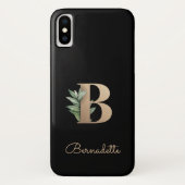 Elegant Botanische monogram Gold Letter B Case-Mate iPhone Case (Achterkant)