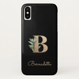 Elegant Botanische monogram Gold Letter B Case-Mate iPhone Case