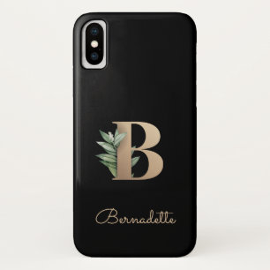 Elegant Botanische monogram Gold Letter B Case-Mate iPhone Case