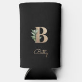 Elegant Botanische monogram Gold Letter B Seltzer Blikjeskoeler (Voorkant)