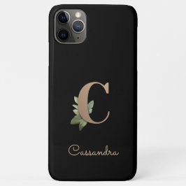 Elegant Botanische monogram Gold Letter C Case-Mate iPhone Case