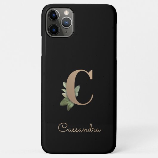 Elegant Botanische monogram Gold Letter C Case-Mate iPhone Case (Achterkant)