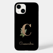 Elegant Botanische monogram Gold Letter C Case-Mate iPhone Case (Achterkant)