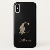 Elegant Botanische monogram Gold Letter C Case-Mate iPhone Case (Achterkant)