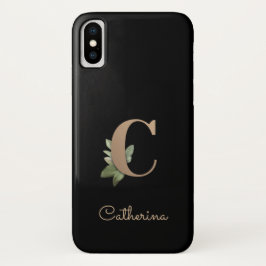 Elegant Botanische monogram Gold Letter C Case-Mate iPhone Case