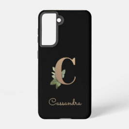 Elegant Botanische monogram Gold Letter C Samsung Galaxy Hoesje