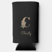 Elegant Botanische monogram Gold Letter C Seltzer Blikjeskoeler (Voorkant)