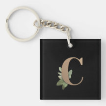 Elegant Botanische monogram Gold Letter C