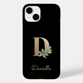 Elegant Botanische monogram Gold Letter D Case-Mate iPhone 14 Hoesje
