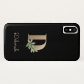 Elegant Botanische monogram Gold Letter D Case-Mate iPhone Case (Achterkant (horizontaal))