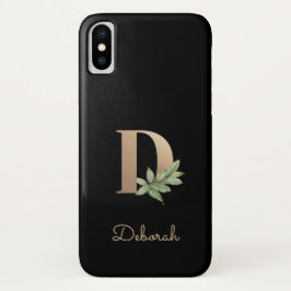 Elegant Botanische monogram Gold Letter D Case-Mate iPhone Case