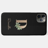 Elegant Botanische monogram Gold Letter D Case-Mate iPhone Case (Achterkant (horizontaal))