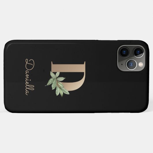 Elegant Botanische monogram Gold Letter D Case-Mate iPhone Case (Achterkant (horizontaal))
