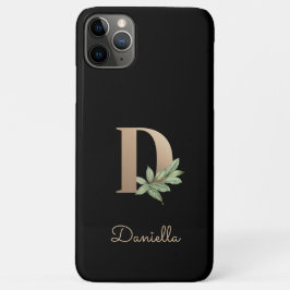 Elegant Botanische monogram Gold Letter D Case-Mate iPhone Case