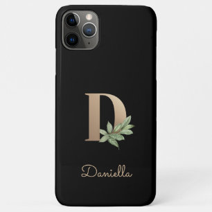 Elegant Botanische monogram Gold Letter D Case-Mate iPhone Case
