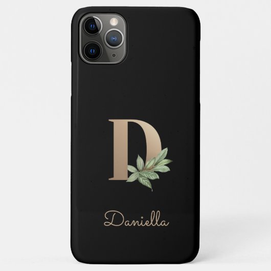 Elegant Botanische monogram Gold Letter D Case-Mate iPhone Case (Achterkant)