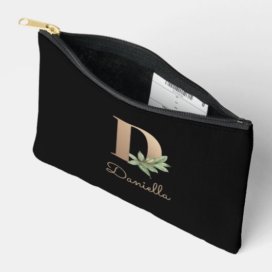 Elegant Botanische monogram Gold Letter D Etui (Open)