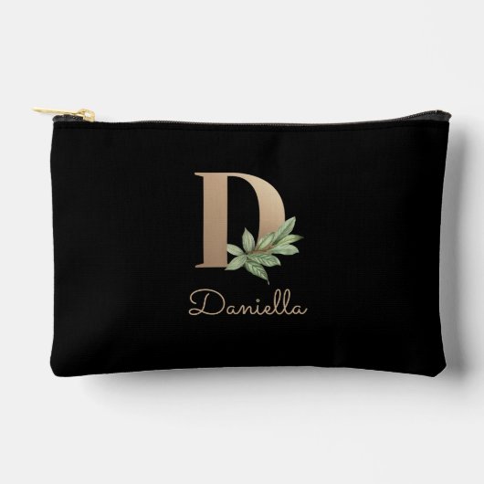 Elegant Botanische monogram Gold Letter D Etui (Voorkant)