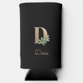 Elegant Botanische monogram Gold Letter D Seltzer Blikjeskoeler (Voorkant)