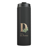 Elegant Botanische monogram Gold Letter D Thermosbeker (Voorkant)