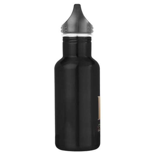 Elegant Botanische monogram Gold Letter D Waterfles (Links)