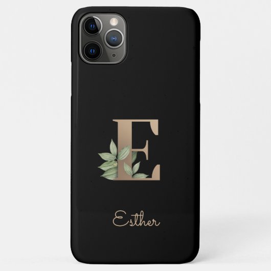 Elegant Botanische monogram Gold Letter E Case-Mate iPhone Case (Achterkant)