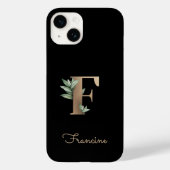 Elegant Botanische monogram Gold Letter F Case-Mate iPhone Case (Achterkant)
