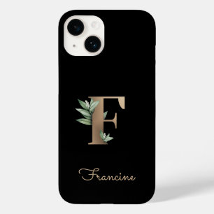 Elegant Botanische monogram Gold Letter F Case-Mate iPhone 14 Hoesje