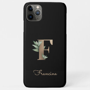 Elegant Botanische monogram Gold Letter F Case-Mate iPhone Case