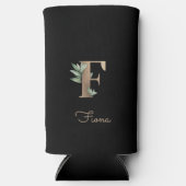 Elegant Botanische monogram Gold Letter F Seltzer Blikjeskoeler (Voorkant)