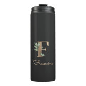 Elegant Botanische monogram Gold Letter F Thermosbeker (Voorkant)