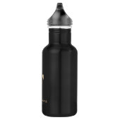 Elegant Botanische monogram Gold Letter F Waterfles (Rechts)