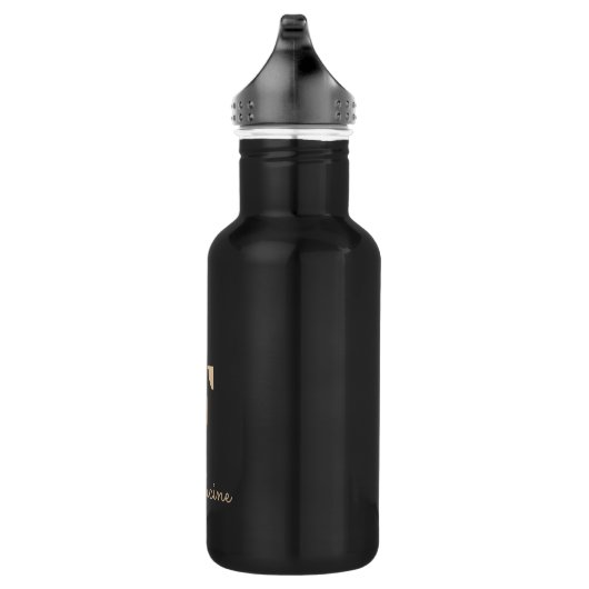 Elegant Botanische monogram Gold Letter F Waterfles (Rechts)