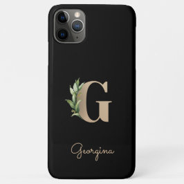 Elegant Botanische monogram Gold Letter G Case-Mate iPhone Case