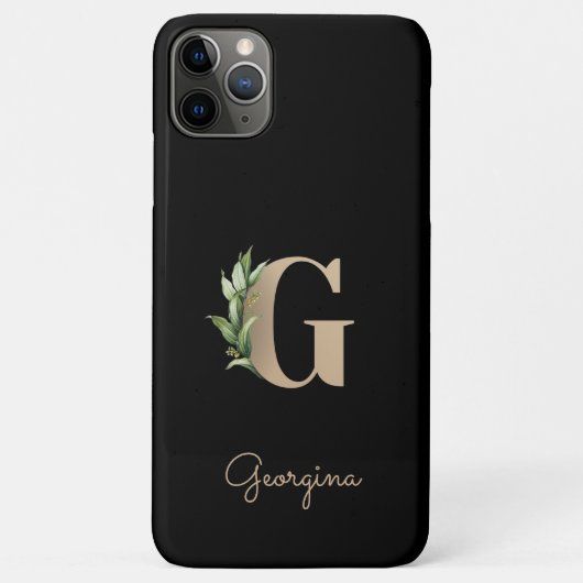 Elegant Botanische monogram Gold Letter G Case-Mate iPhone Case (Achterkant)