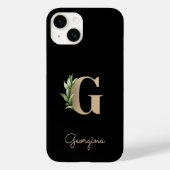 Elegant Botanische monogram Gold Letter G Case-Mate iPhone Case (Achterkant)