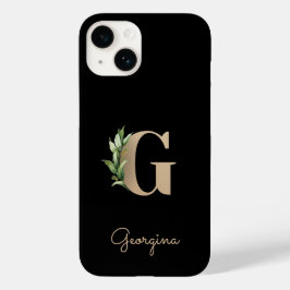 Elegant Botanische monogram Gold Letter G Case-Mate iPhone 14 Hoesje