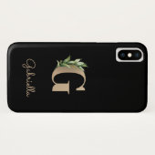 Elegant Botanische monogram Gold Letter G Case-Mate iPhone Case (Achterkant (horizontaal))