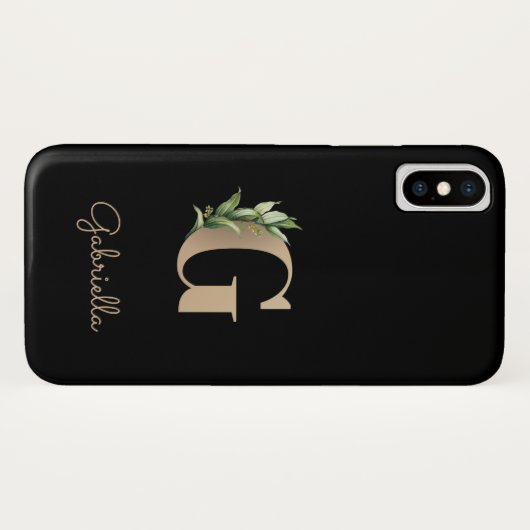 Elegant Botanische monogram Gold Letter G Case-Mate iPhone Case (Achterkant (horizontaal))
