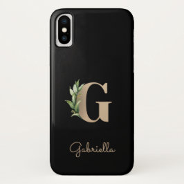 Elegant Botanische monogram Gold Letter G Case-Mate iPhone Case
