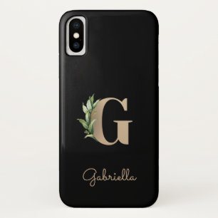 Elegant Botanische monogram Gold Letter G Case-Mate iPhone Case