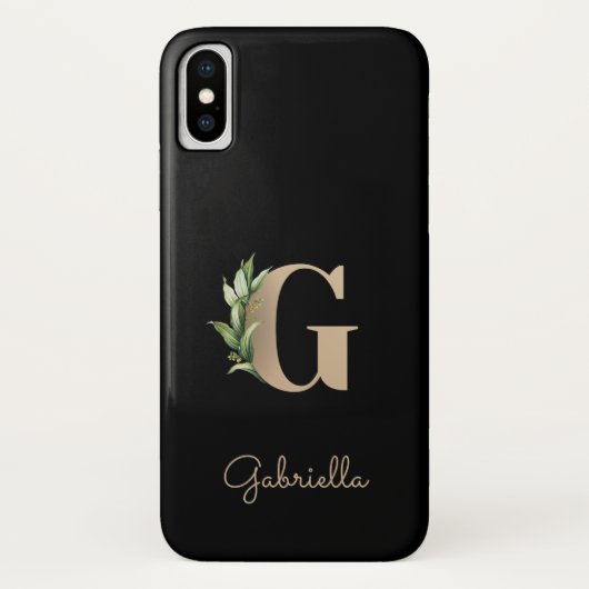 Elegant Botanische monogram Gold Letter G Case-Mate iPhone Case (Achterkant)