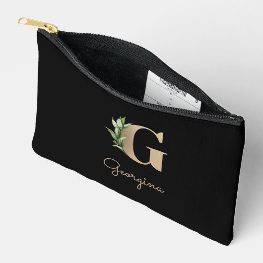 Elegant Botanische monogram Gold Letter G Etui (Open)