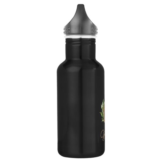 Elegant Botanische monogram Gold Letter G Waterfles (Links)
