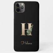 Elegant Botanische monogram Gold Letter H Case-Mate iPhone Case (Achterkant)