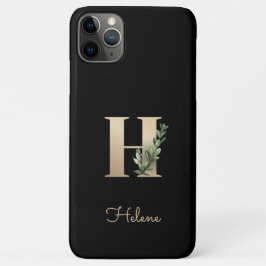 Elegant Botanische monogram Gold Letter H Case-Mate iPhone Case