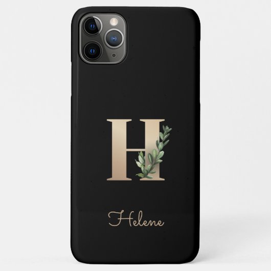 Elegant Botanische monogram Gold Letter H Case-Mate iPhone Case (Achterkant)