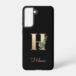 Elegant Botanische monogram Gold Letter H Samsung Galaxy Hoesje